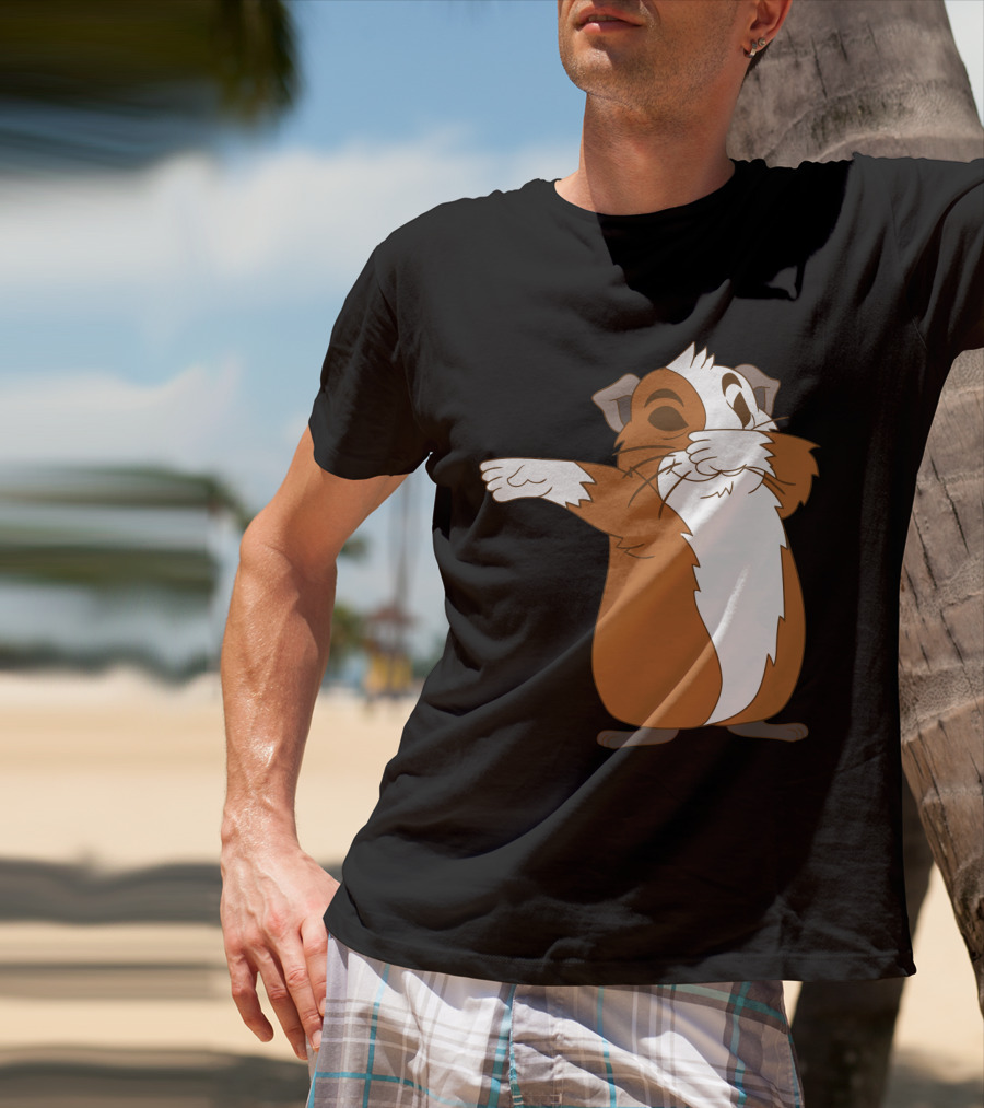 Guinea Pig Dabbing Pose Brown And White Animal Dance Move T-Shirt