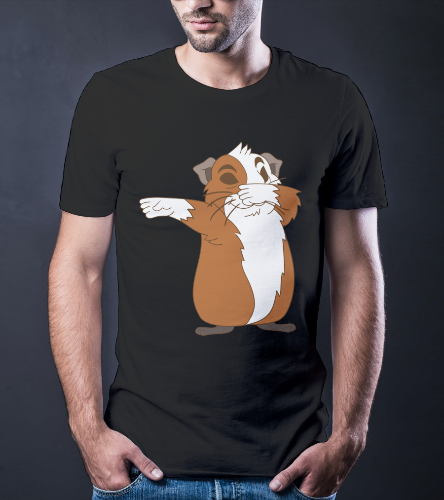 Guinea Pig Dabbing Pose Brown And White Animal Dance Move T-Shirt