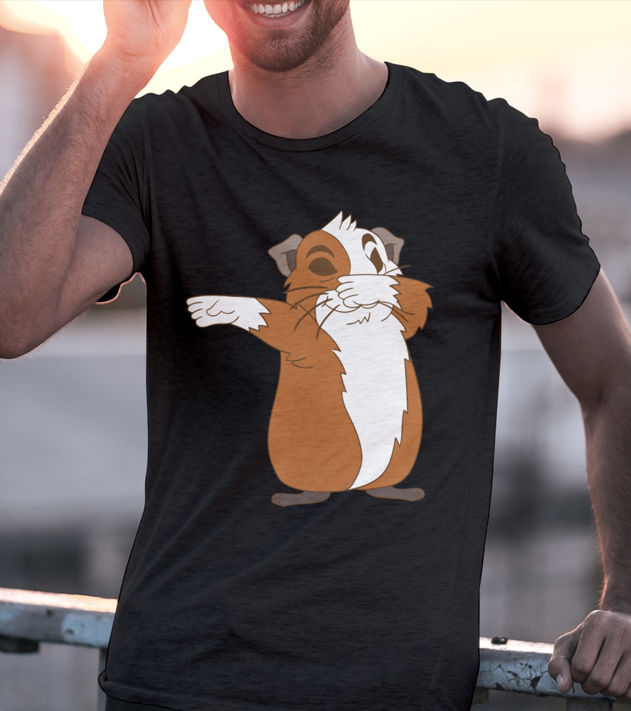 Guinea Pig Dabbing Pose Brown And White Animal Dance Move T-Shirt