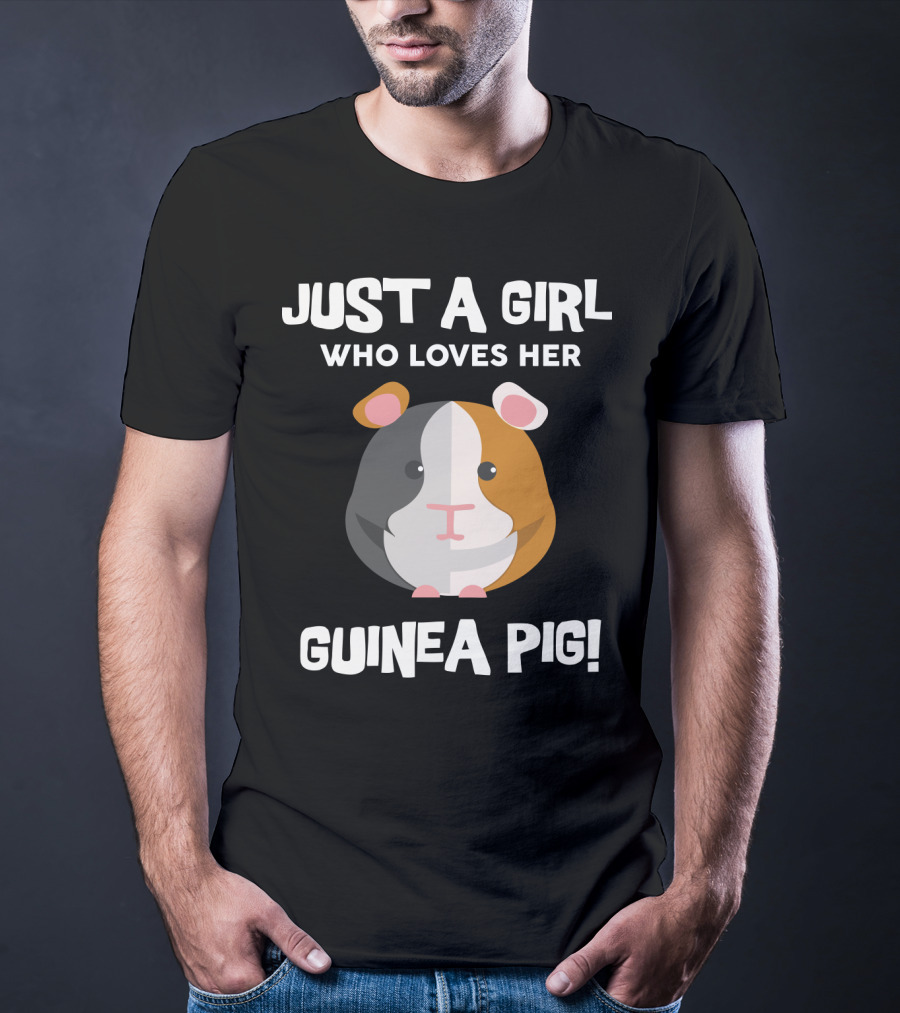 Passionate Girl Proudly Cherishes Her Adorable Guinea Pig T-Shirt