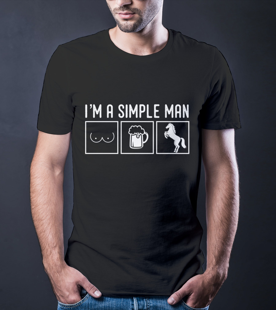 I’m A Simple Man Who Loves Beer And Horses T-Shirt