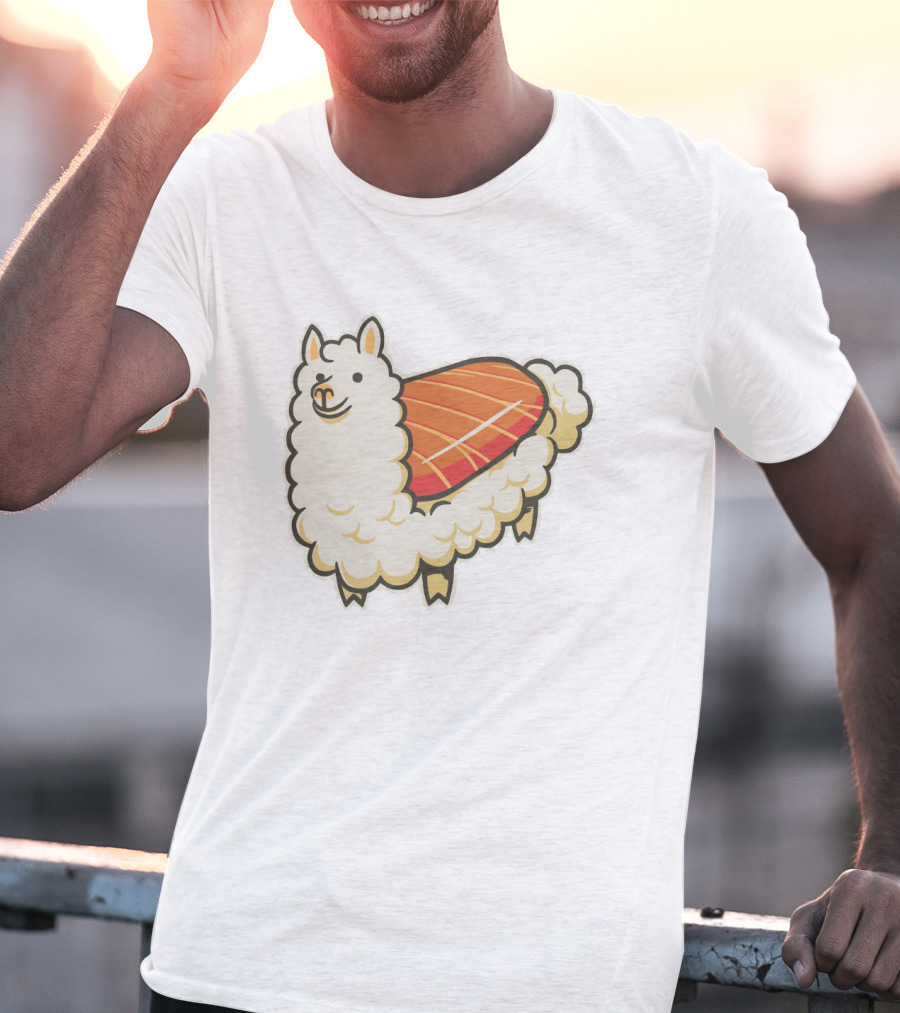 Alpaca Sushi Nigiri Fusion Design Playful T-Shirt