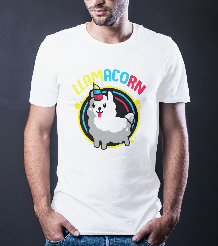 Llamacorn Charming Cute Alpaca With Rainbow Horn T-Shirt