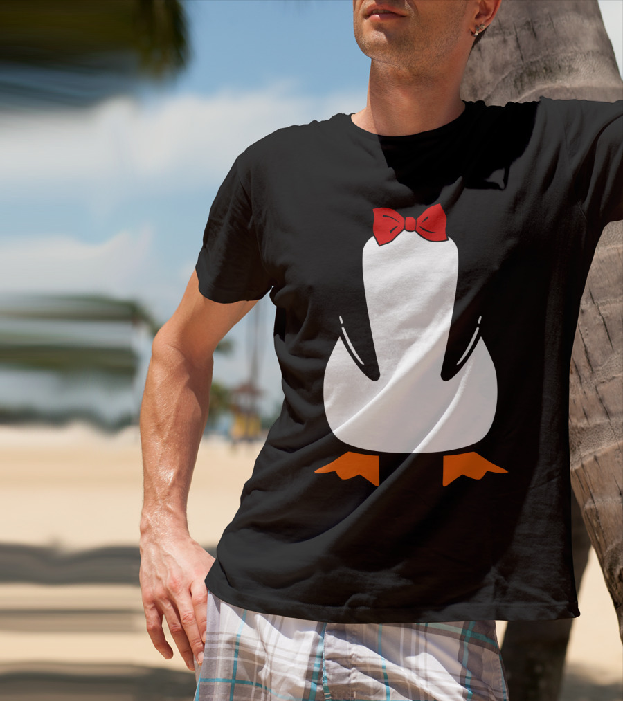 Penguin Penguin With Red Bow Tie And Orange Feet T-Shirt