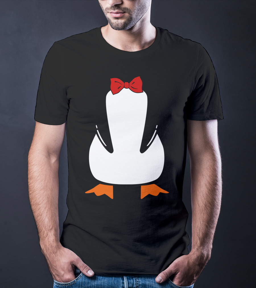 Penguin Penguin With Red Bow Tie And Orange Feet T-Shirt
