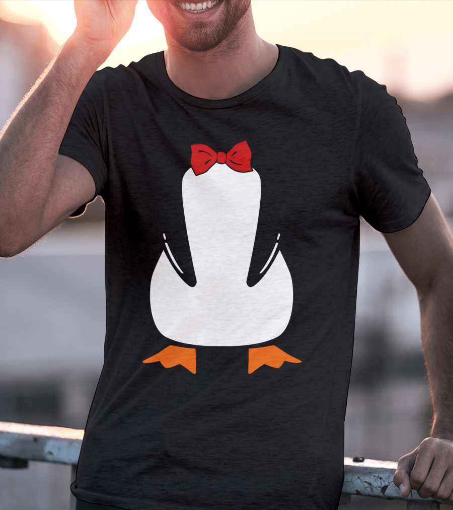 Penguin Penguin With Red Bow Tie And Orange Feet T-Shirt
