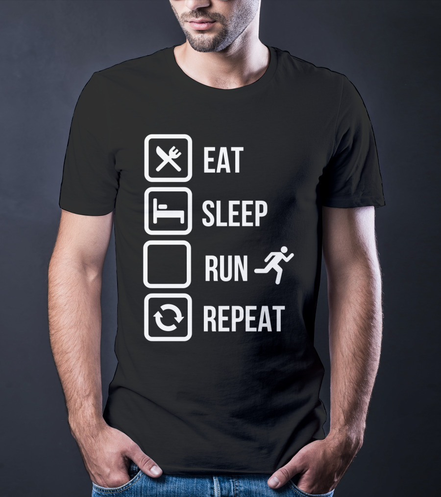 Eat Sleep Run Repeat With Iconic Activity Sequence T-Shirt