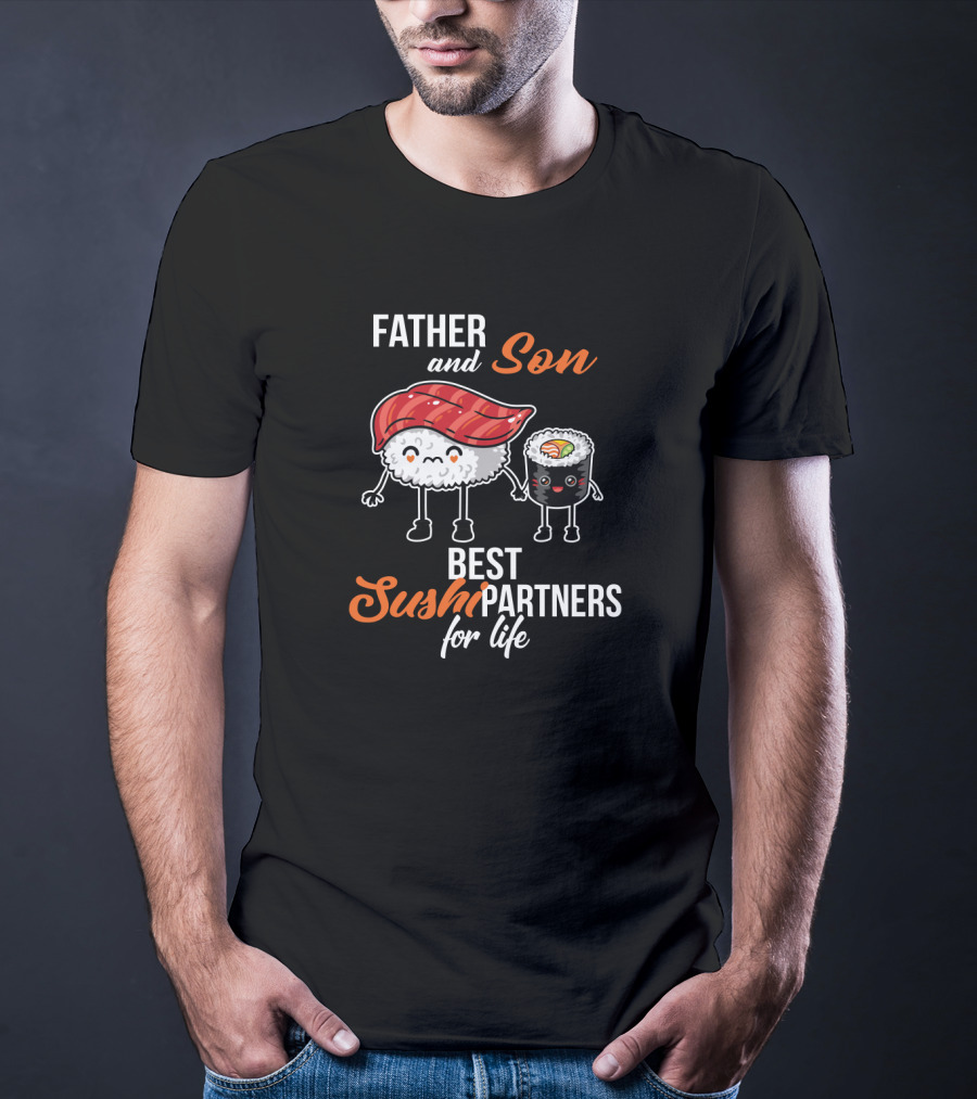 Father And Son Best Sushi Partners For Life Cute Sushi Characters T-Shirt