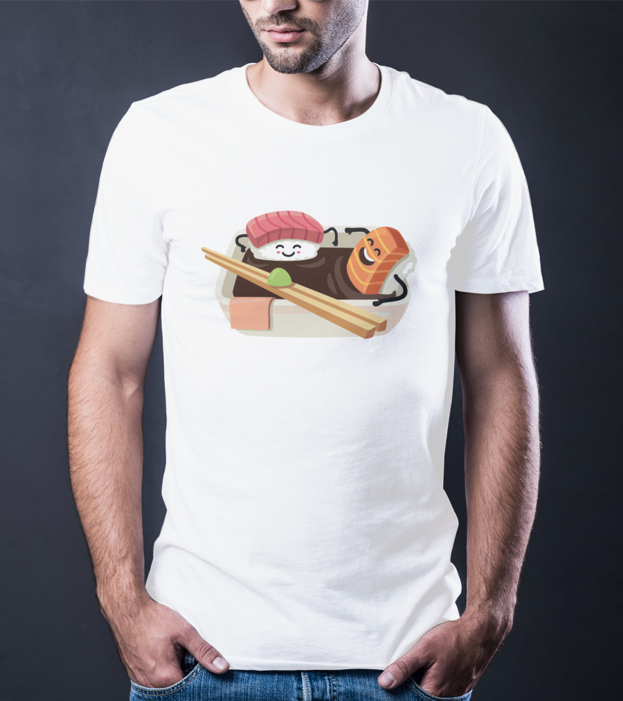 Sushi Shower Relaxing Nigiri And Salmon In Soy Sauce Bathtub T-Shirt