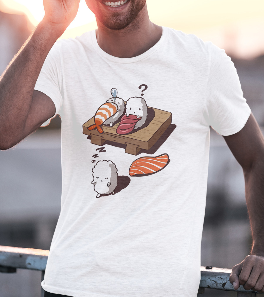 Sushi Sleepiness With Adorable Rice Characters And Nigiri Puzzle T-Shirt