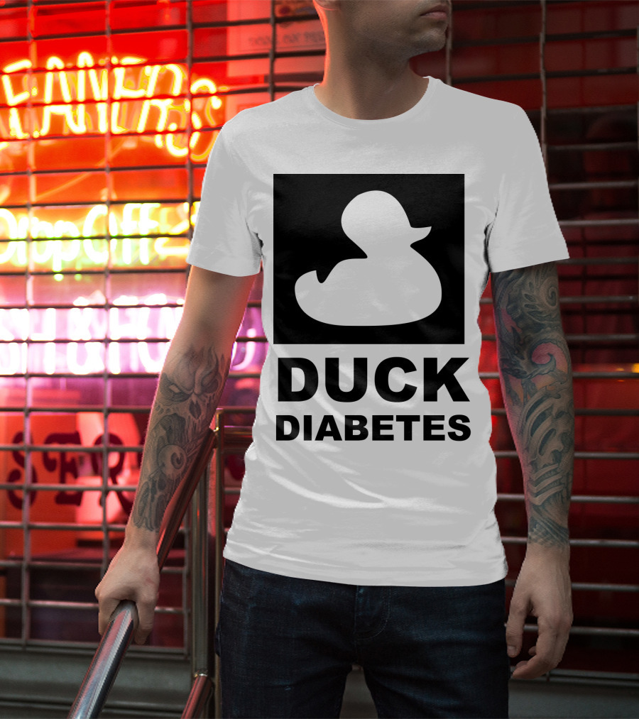 Duck Diabetes Rubber Duck Logo White T-Shirt