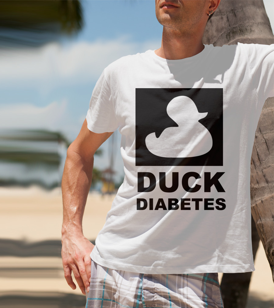 Duck Diabetes Rubber Duck Logo White T-Shirt