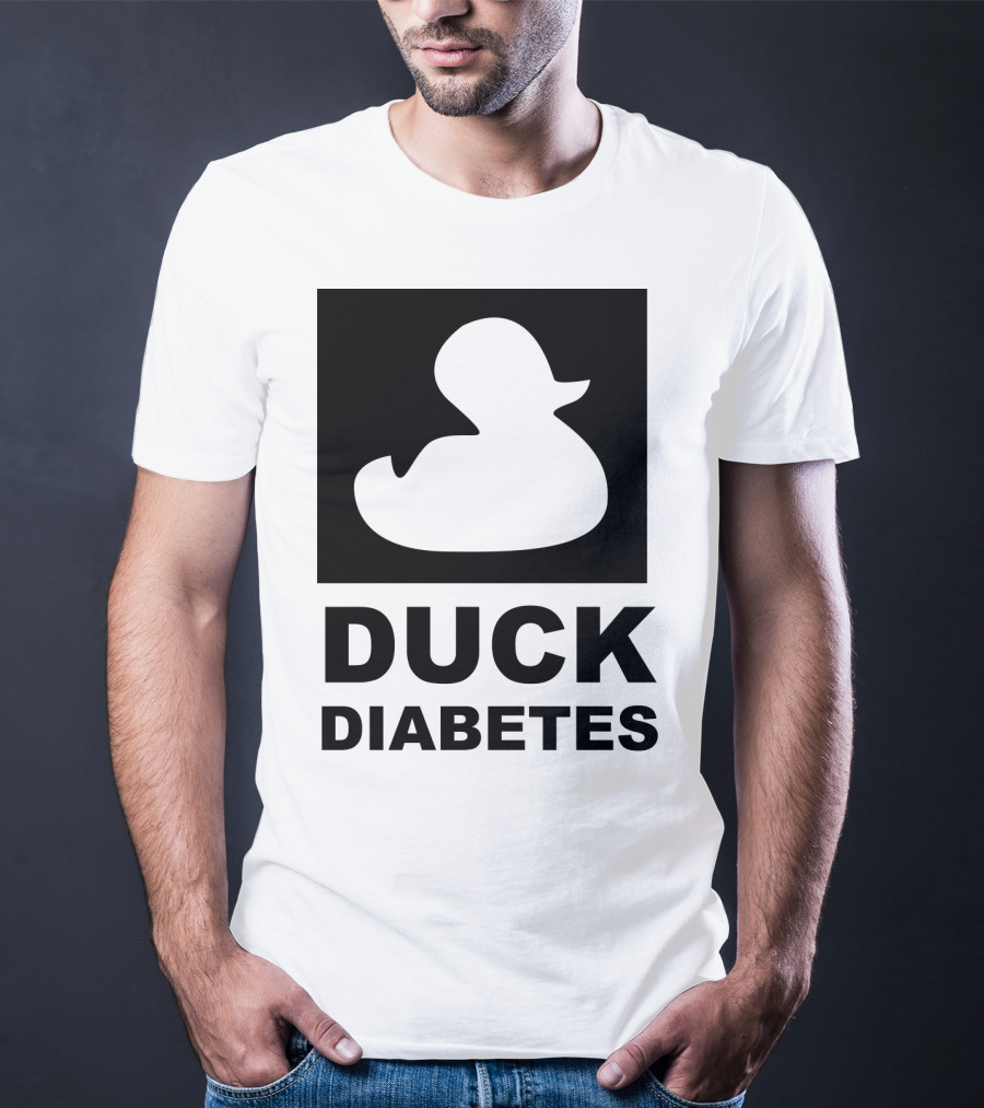 Duck Diabetes Rubber Duck Logo White T-Shirt
