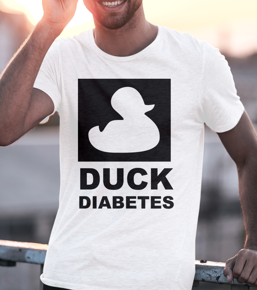 Duck Diabetes Rubber Duck Logo White T-Shirt