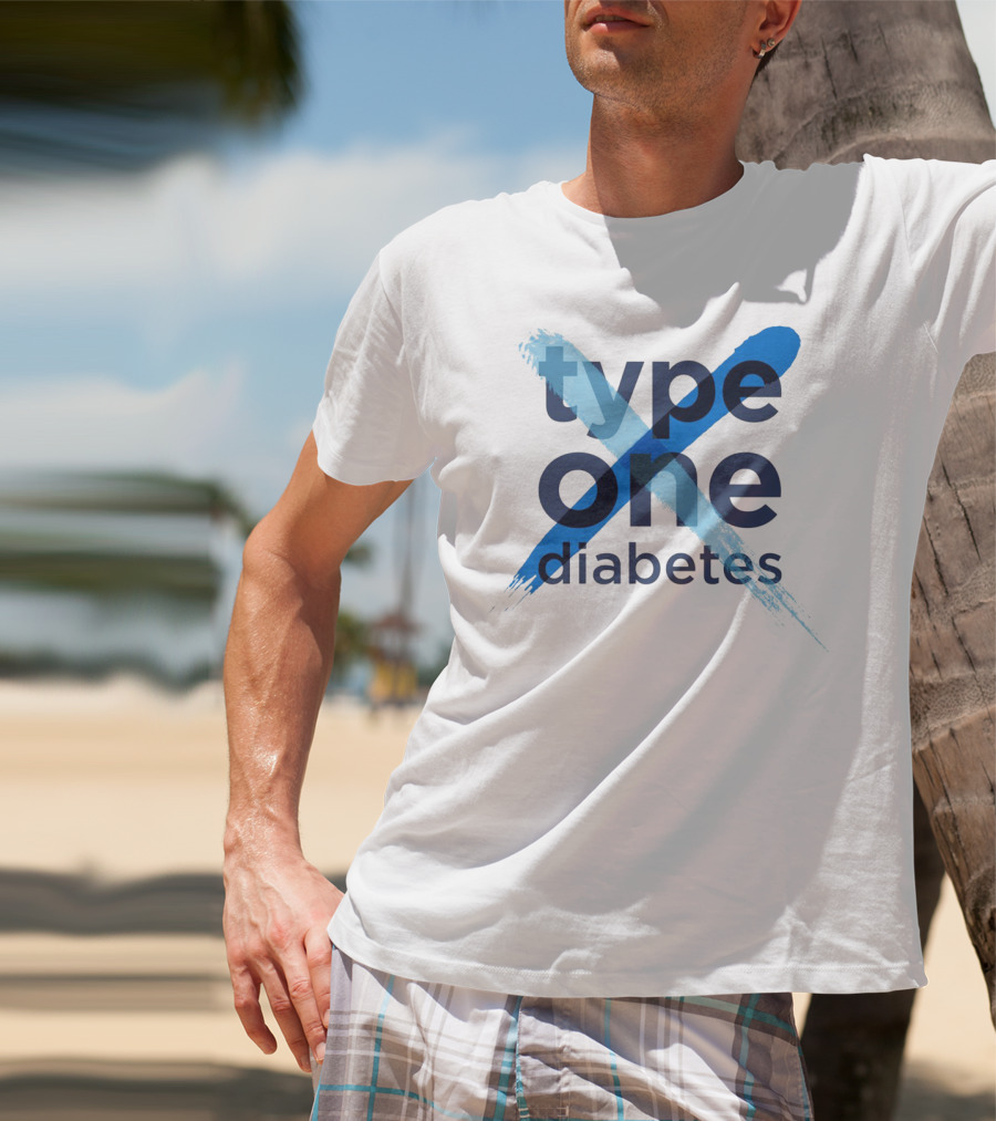 Type One Diabetes Blue Brushstroke T-Shirt