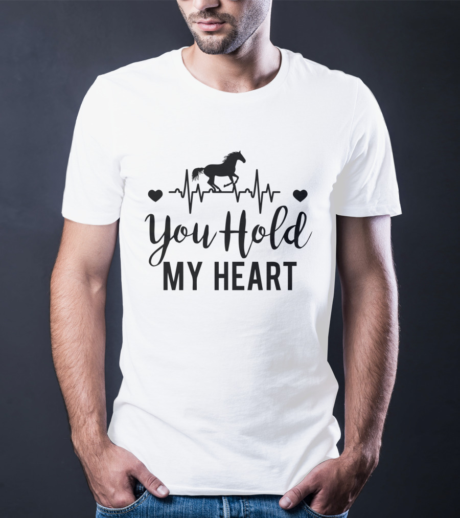 You Hold My Heart Horse EKG Hearts T-Shirt
