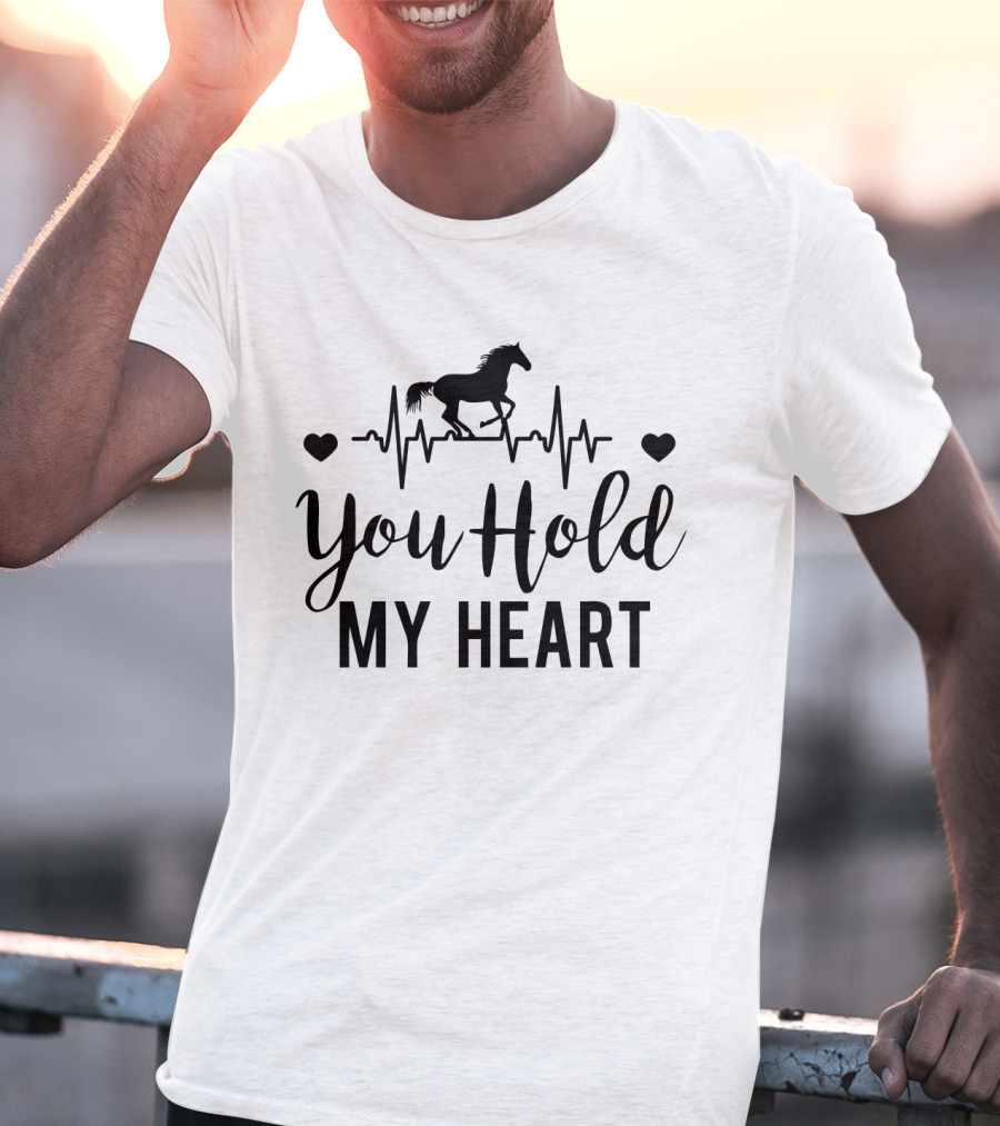 You Hold My Heart Horse EKG Hearts T-Shirt