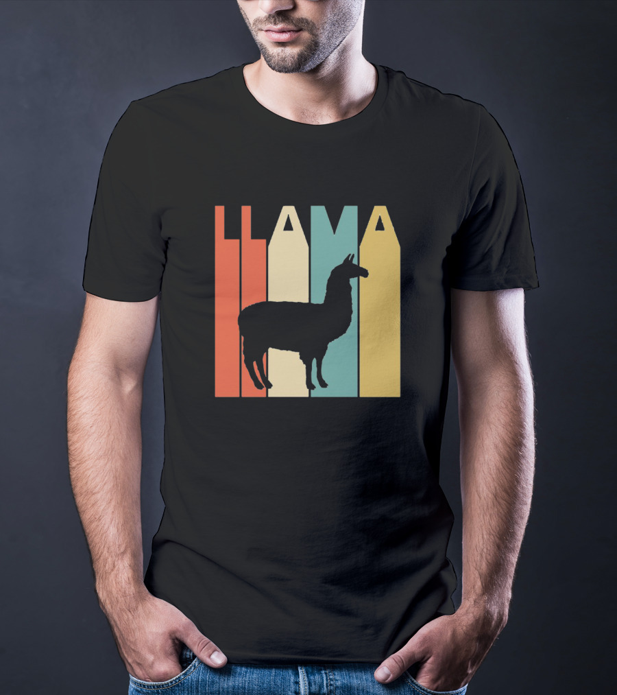 LLAMA Silhouette Retro Colors T-Shirt
