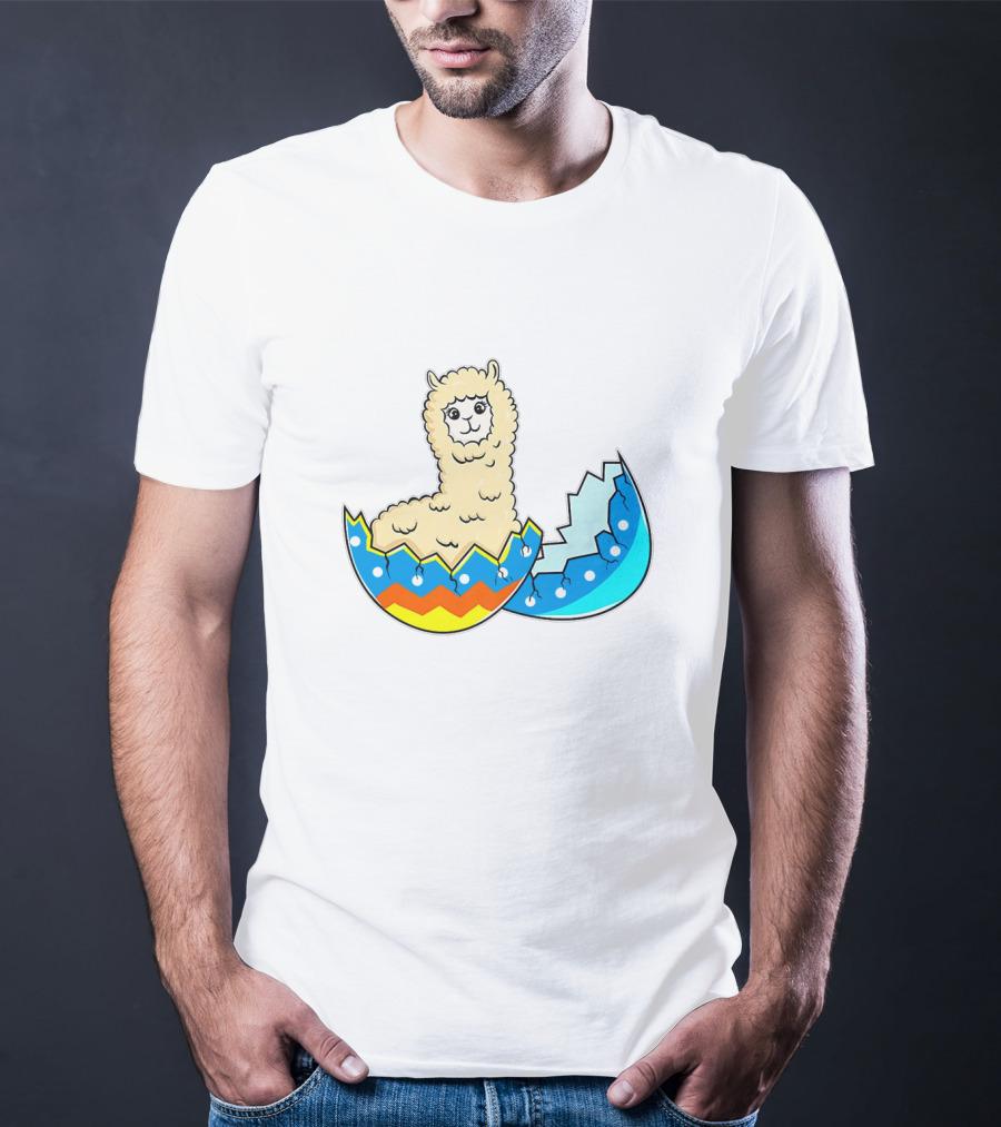 Llama Hatching From Easter Egg T-Shirt