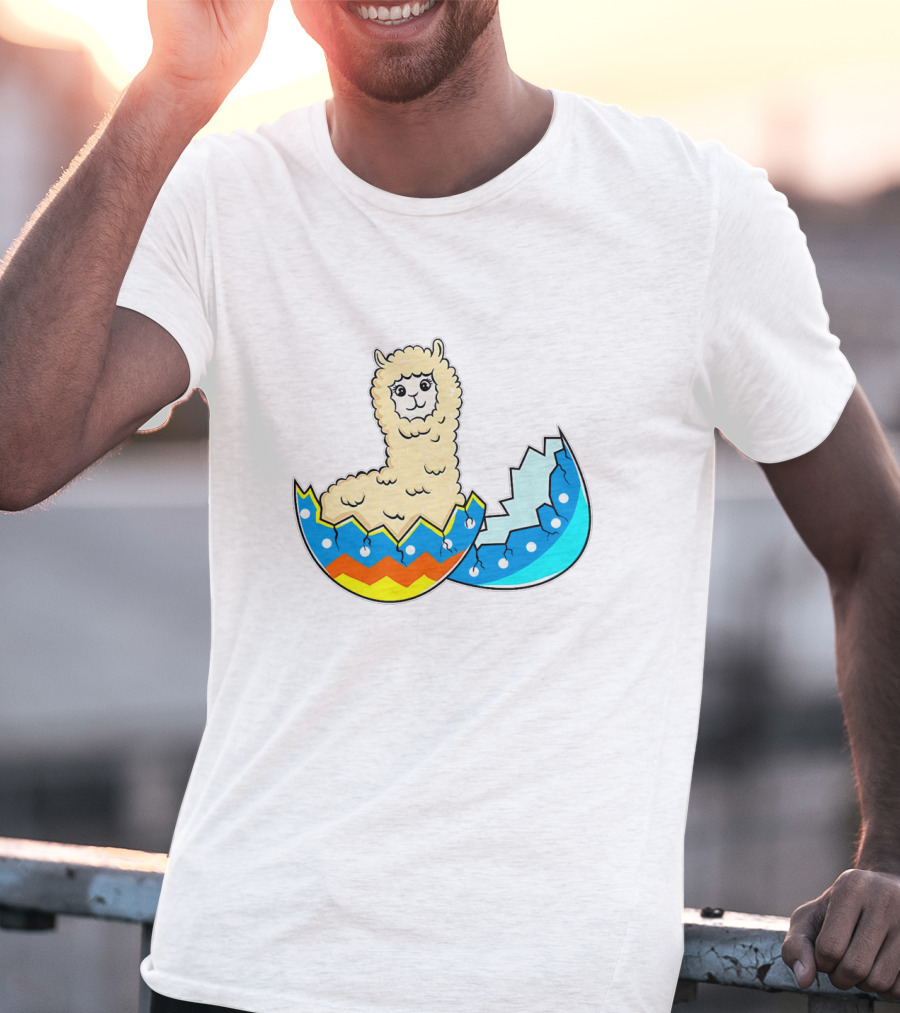 Llama Hatching From Easter Egg T-Shirt
