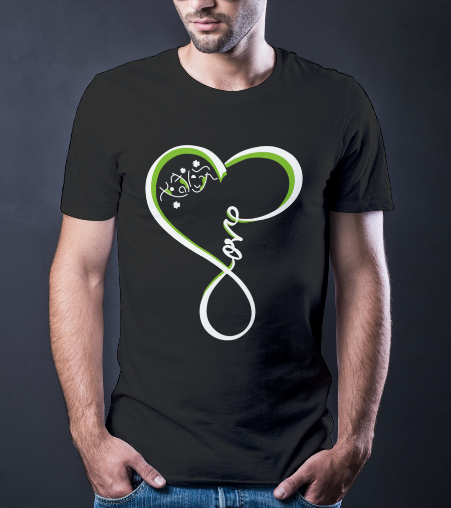 Irish Shamrock Heart Love T-Shirt