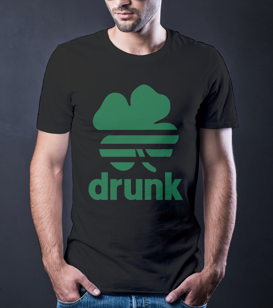 St Patricks Day Drunk Clover Stripe T-Shirt