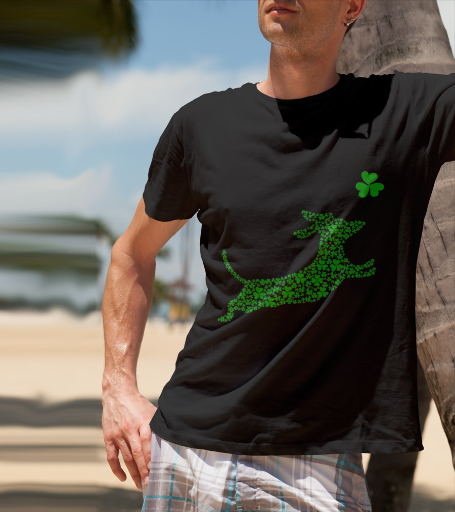 Cute Dachshund Dog Made Of Shamrocks For St. Patrick's Day T-Shirt