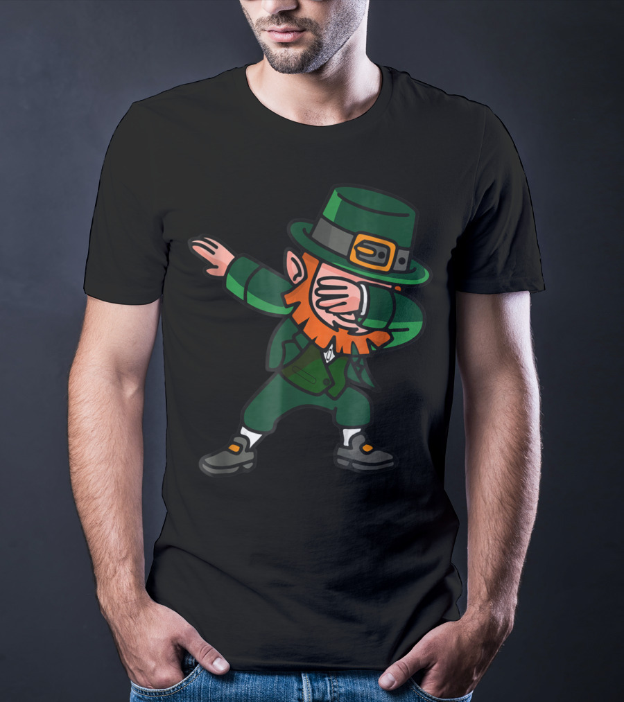 Dabbing Leprechaun Irish Dance Move Green Hat T-Shirt
