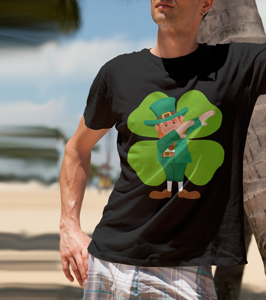 Dabbing Leprechaun Lucky Clover Dance T-Shirt