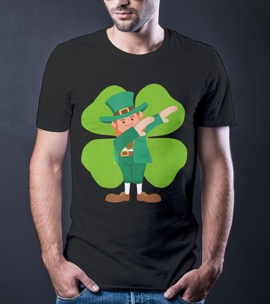 Dabbing Leprechaun Lucky Clover Dance T-Shirt
