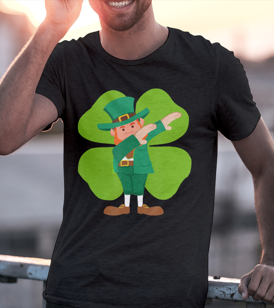 Dabbing Leprechaun Lucky Clover Dance T-Shirt
