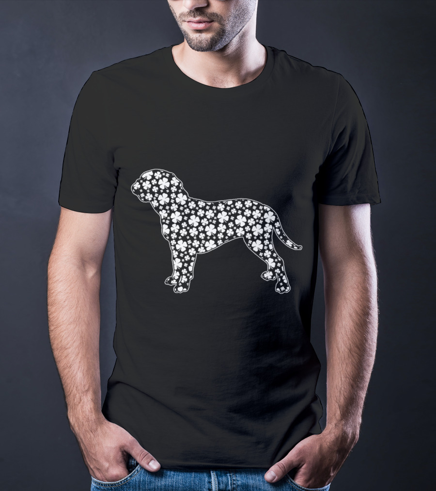 Dogue De Bordeaux Clover Pattern Irish Patrick Day T-Shirt