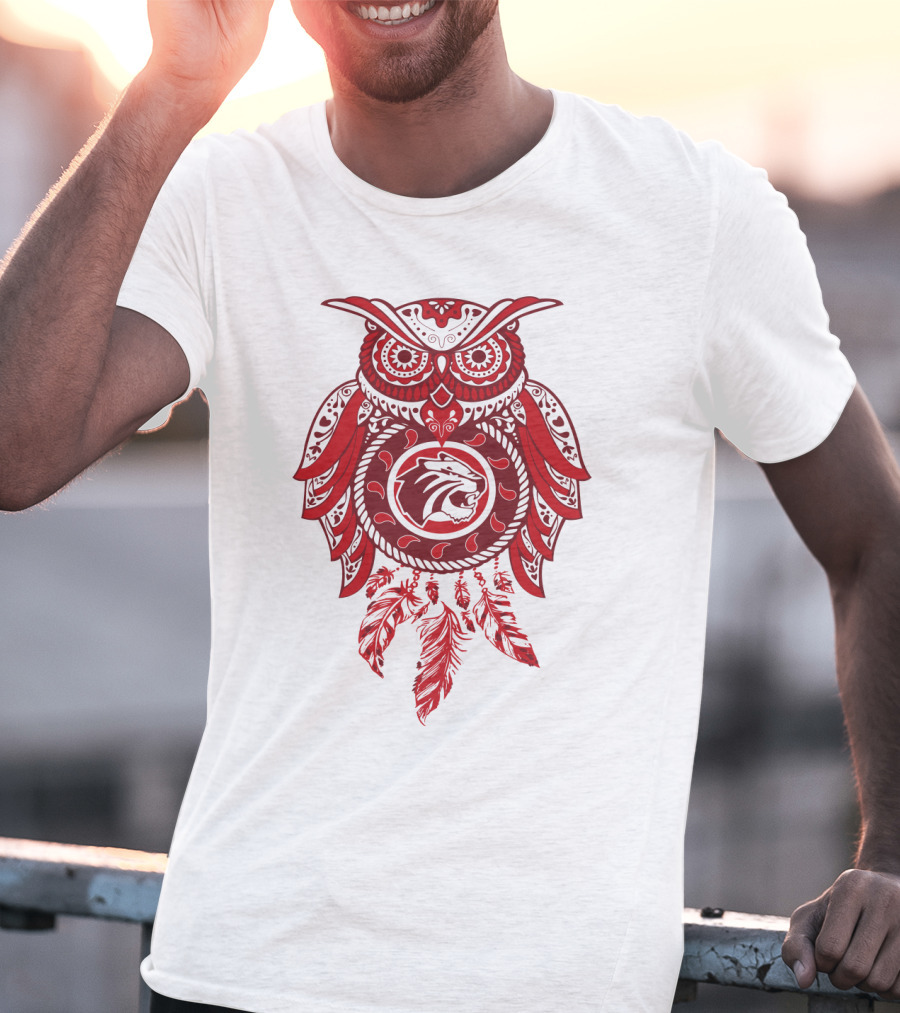 Owl Dreamcatcher Red Lion Feathers T-Shirt