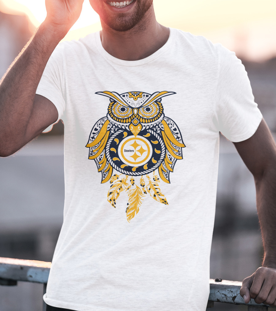 Steelers Owl Dreamcatcher Yellow T-Shirt