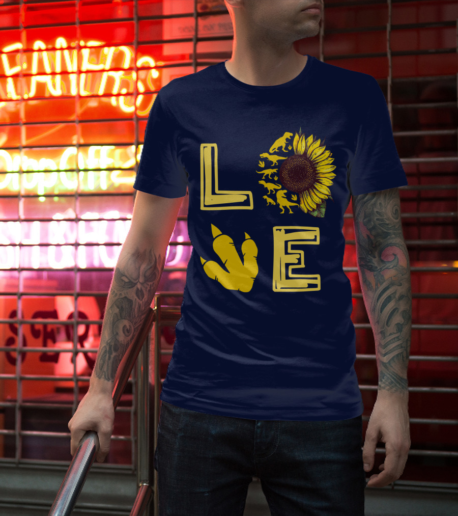 Love Sunflower Dinosaur Claw T-Shirt