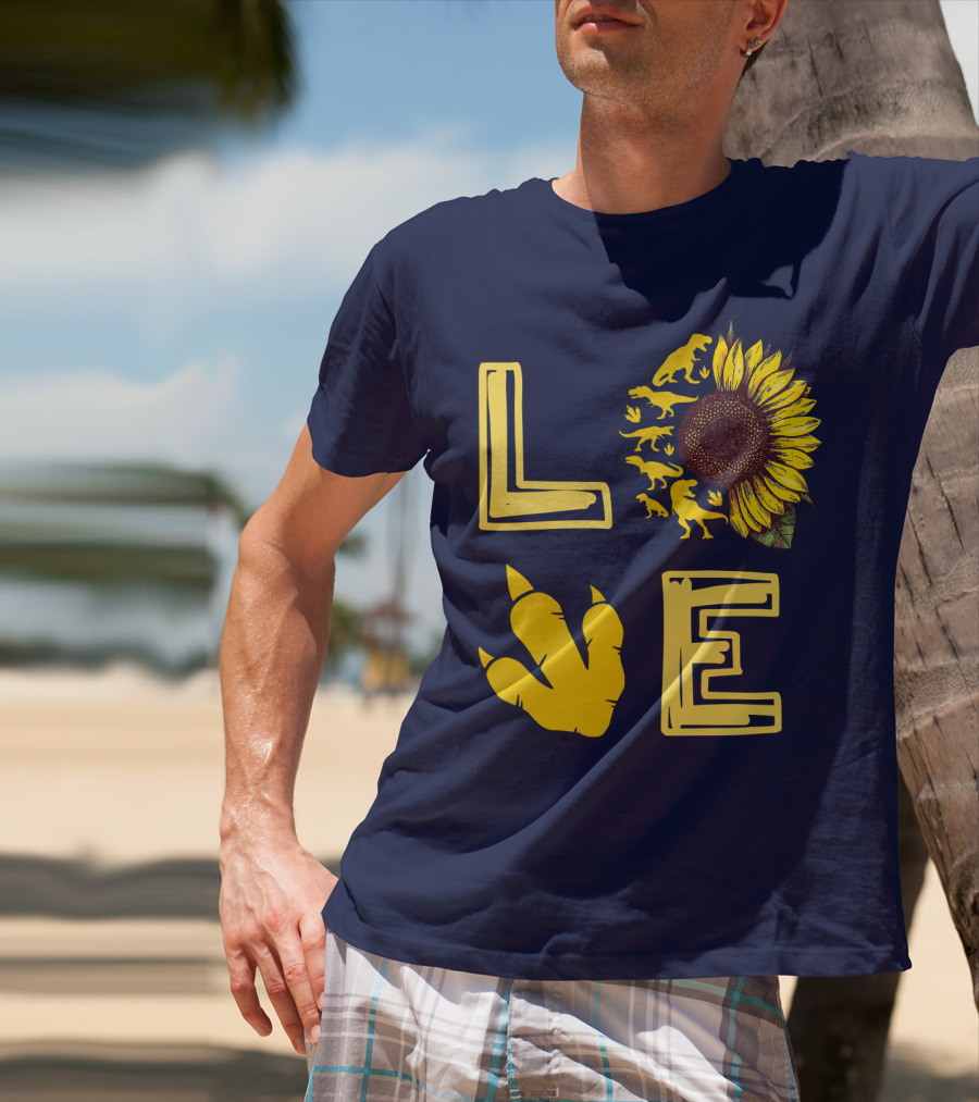 Love Sunflower Dinosaur Claw T-Shirt