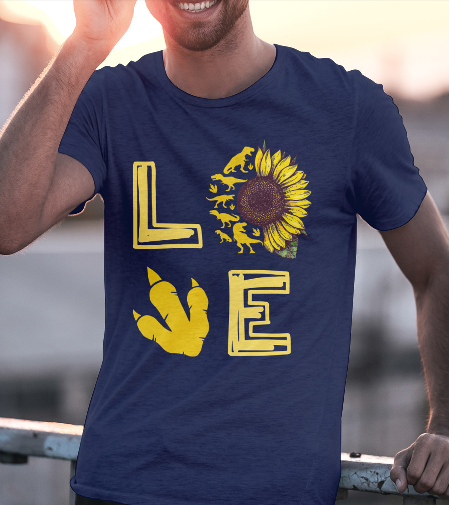 Love Sunflower Dinosaur Claw T-Shirt