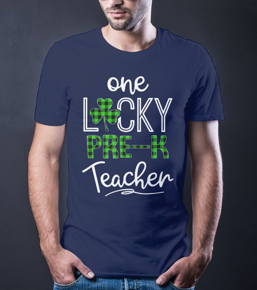One Lucky Pre K Teacher Clover T-Shirt