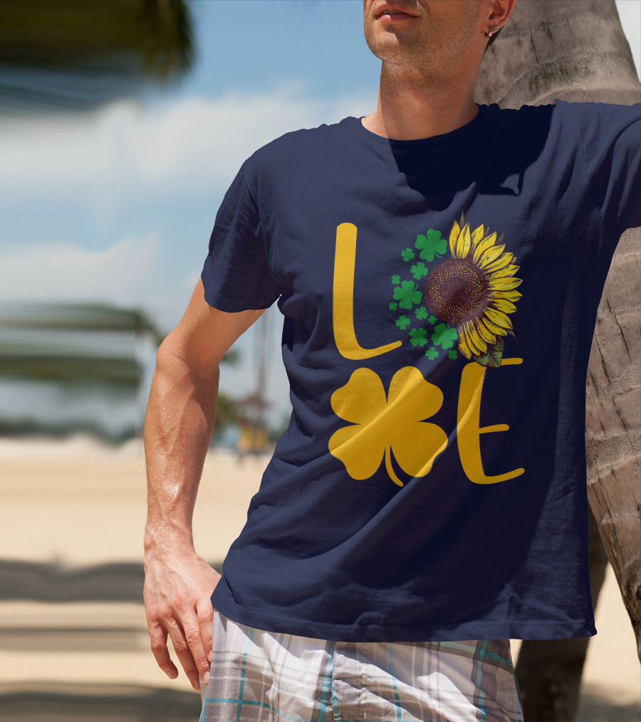 Love Sunflower Four-Leaf Clover T-Shirt