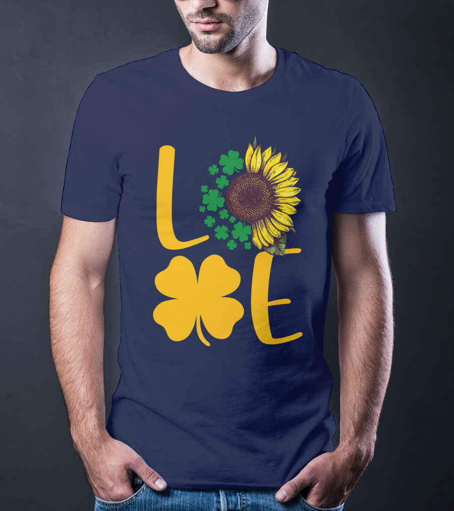 Love Sunflower Four-Leaf Clover T-Shirt