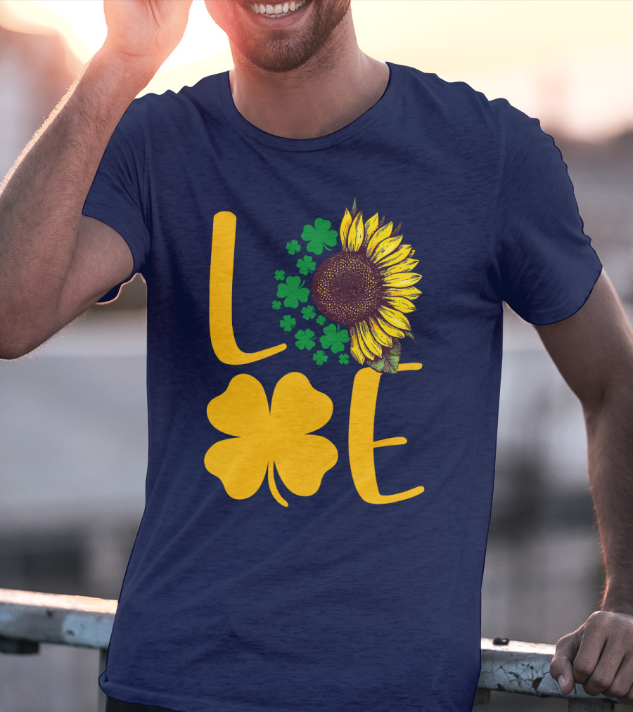 Love Sunflower Four-Leaf Clover T-Shirt