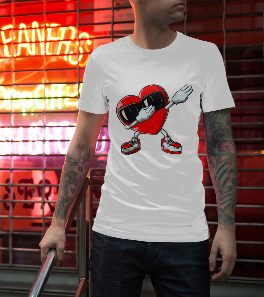 Heart Dabbing With Sunglasses And Sneakers T-Shirt
