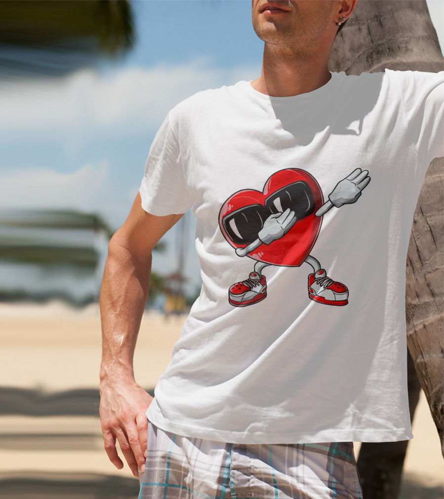 Heart Dabbing With Sunglasses And Sneakers T-Shirt