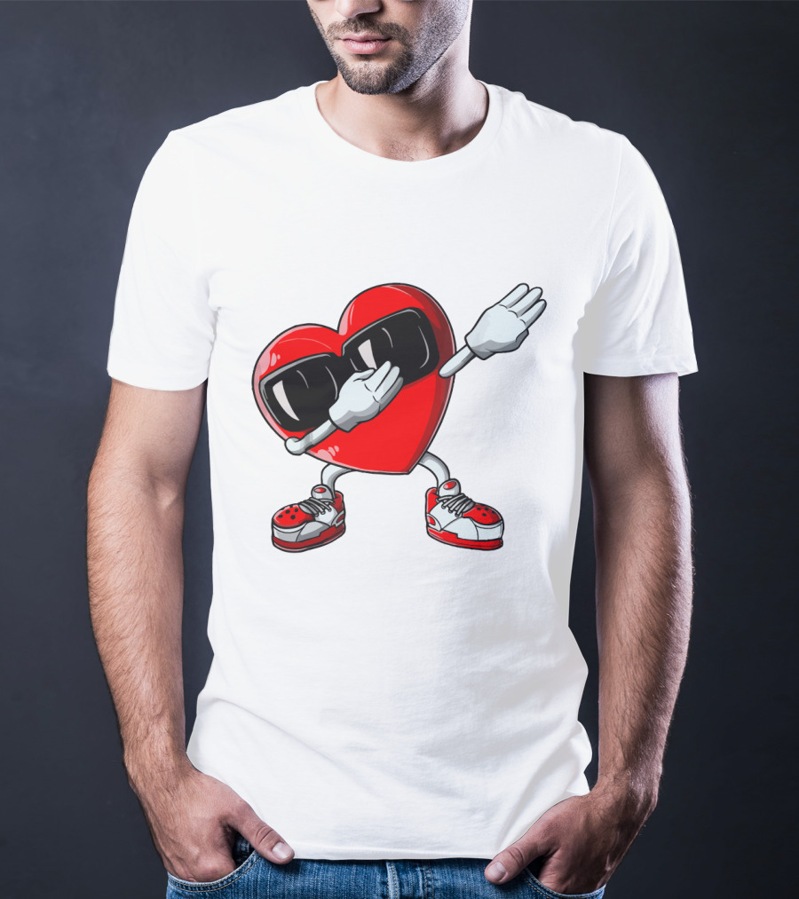 Heart Dabbing With Sunglasses And Sneakers T-Shirt