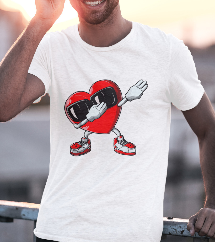Heart Dabbing With Sunglasses And Sneakers T-Shirt