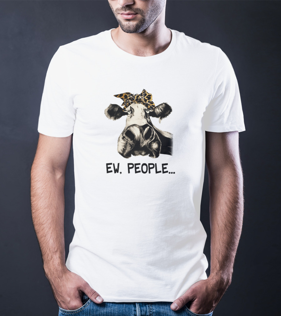 Ew People Leopard Print Bandana Cow T-Shirt