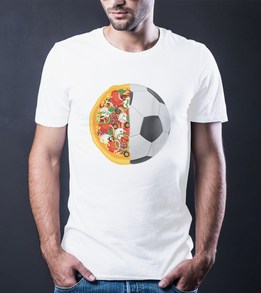 Soccer Ball Half Pizza Toppings Fusion T-Shirt