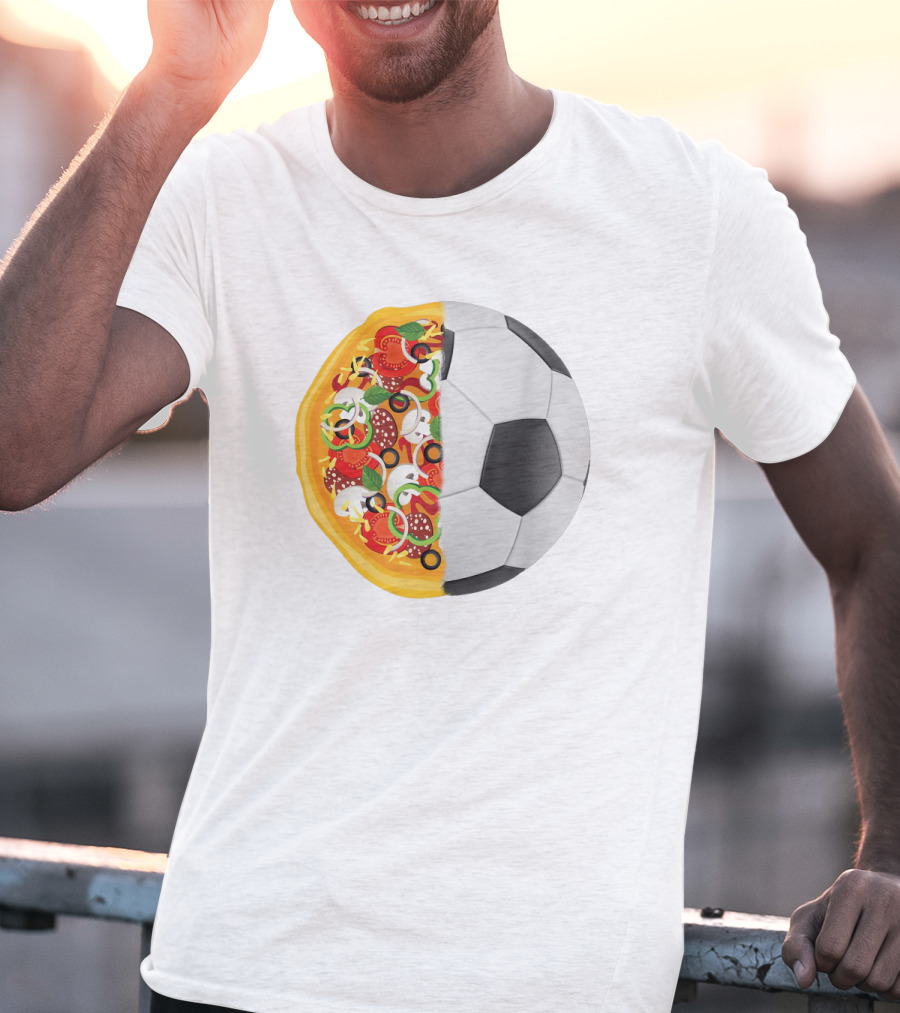 Soccer Ball Half Pizza Toppings Fusion T-Shirt