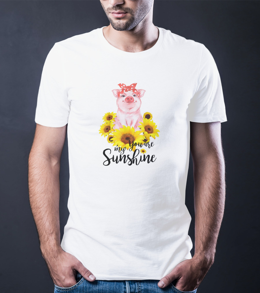 Pink Pig You Are My Sunshine Sunflower Fun T-Shirt