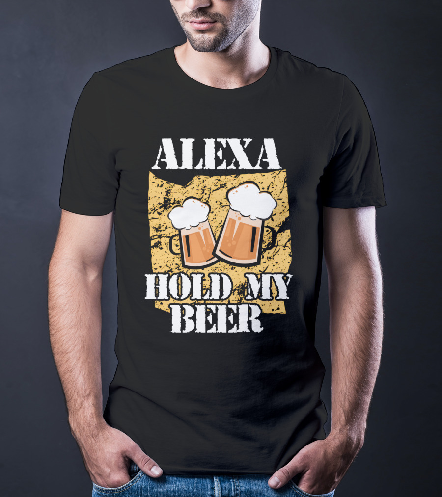 ALEXA HOLD MY BEER Two Beer Mugs Iconic T-Shirt